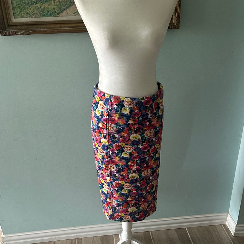Zara Multicolor Floral Midi Skirt